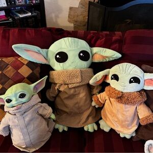 Plush Baby Yoda Toy Set - Green and Brown